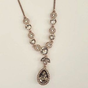 Givenchy Rose Gold Crystal Teardrop Necklace